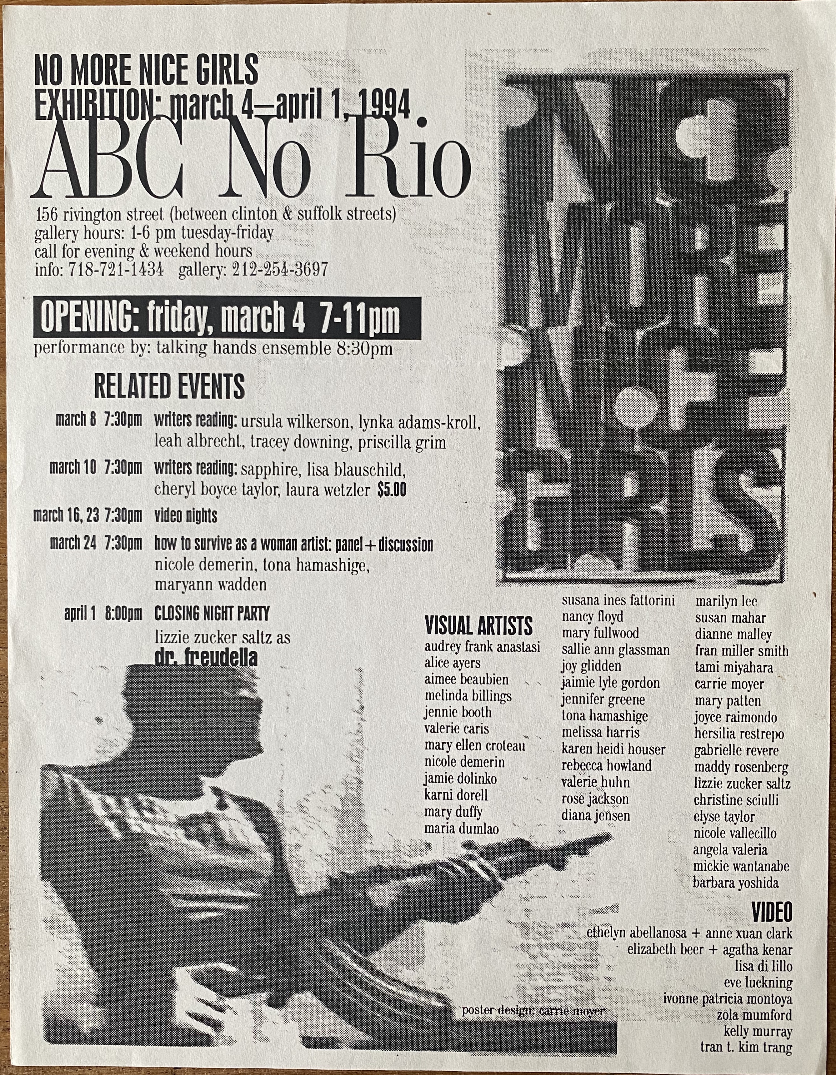 No More Nice Girls. ABC No Rio, New York, March 4 - April 1, 1994 - J.N.  Herlin, Inc.